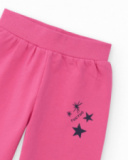 Girls' set with space-print hoodie and pink pants. Girls' set with space-print hoodie and pink pants.