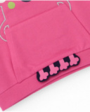 Pink sweatshirt for girl with monster design and kangaroo pocket. Pink sweatshirt for girl with monster design and kangaroo pocket.