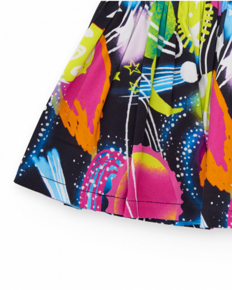 Girls' skirt with multicolor galactic print. Girls' skirt with multicolor galactic print.