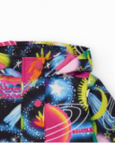 Girls' waterproof jacket with vibrant planet and star print. Girls' waterproof jacket with vibrant planet and star print.