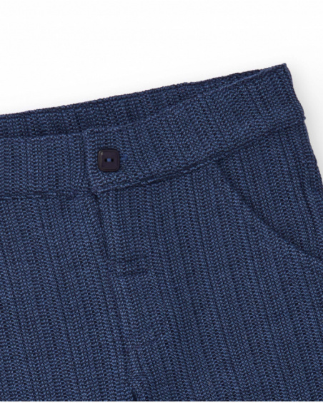 Boys' navy blue knit pants with pine tree embroidery. Boys' navy blue knit pants with pine tree embroidery.