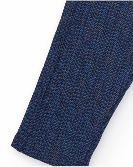 Boys' navy blue knit pants with pine tree embroidery. Boys' navy blue knit pants with pine tree embroidery.