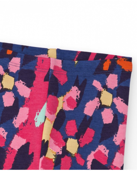 Girls' leggings with multicolor spot print. Girls' leggings with multicolor spot print.