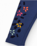 Girls' navy blue leggings with floral print. Girls' navy blue leggings with floral print.