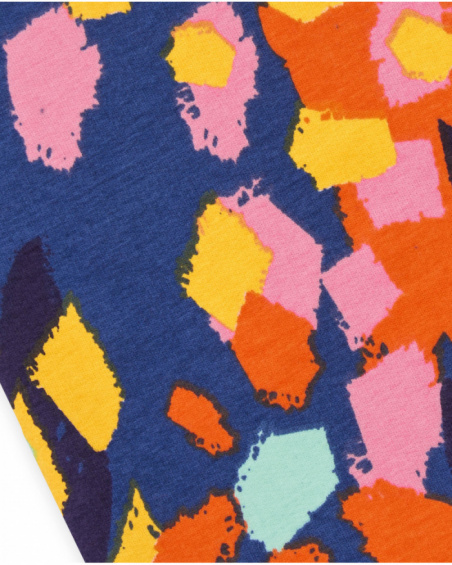 Neck warmer for girl in navy blue with colorful print Neck warmer for girl in navy blue with colorful print