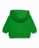 Hooded sweatshirt for boy in green with tool print Hooded sweatshirt for boy in green with tool print