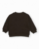 Sweatshirt for boy in brown with colorful truck and text Sweatshirt for boy in brown with colorful truck and text