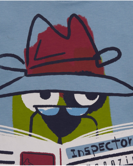 Blue T-shirt for boy with spy print
