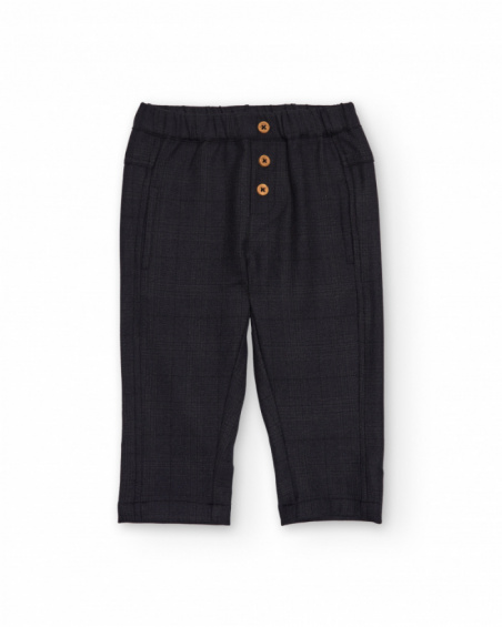 Dark grey trousers for boy with decorative buttons Dark grey trousers for boy with decorative buttons