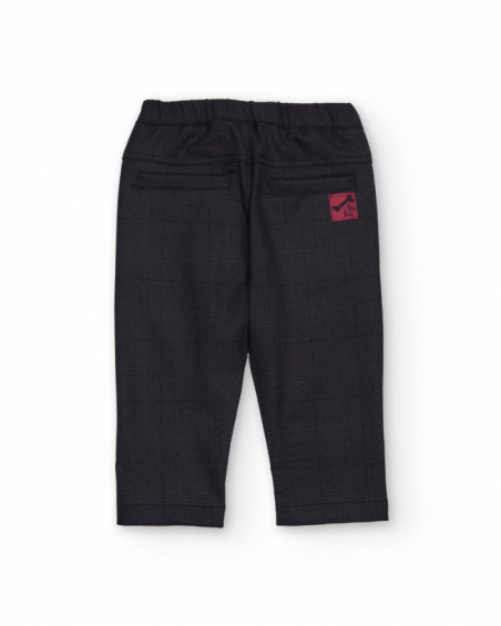 Dark grey trousers for boy with decorative buttons Dark grey trousers for boy with decorative buttons