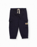 Navy jogger trousers for boy with cargo pockets Navy jogger trousers for boy with cargo pockets