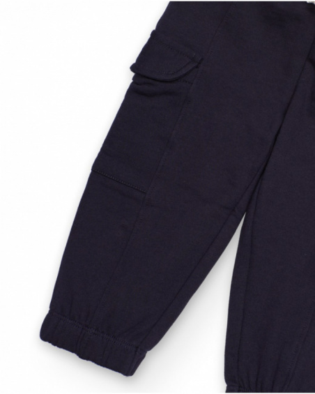Navy jogger trousers for boy with cargo pockets