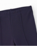 Flared pants for girls in navy blue with embroidered detail Flared pants for girls in navy blue with embroidered detail