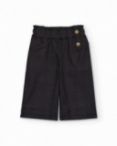 Dark grey wide-leg pants for girls with paper bag waist Dark grey wide-leg pants for girls with paper bag waist