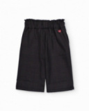 Dark grey wide-leg pants for girls with paper bag waist Dark grey wide-leg pants for girls with paper bag waist