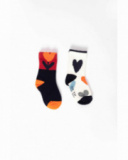 Pack of multicolour socks for girl with heart print Pack of multicolour socks for girl with heart print