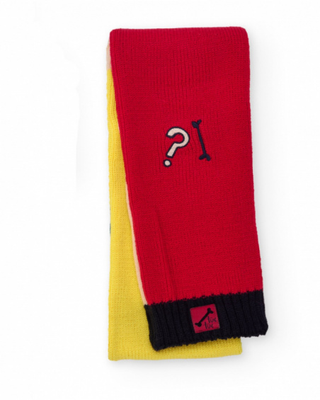 Multicolored scarf for boys with a fun design.