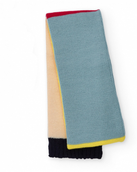 Multicolored scarf for boys with a fun design.