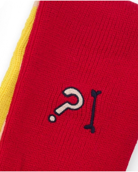 Multicolored scarf for boys with a fun design.