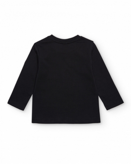 Long sleeve t-shirt for boy in black with graphic print