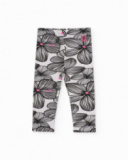 Girl's white leggings with floral print Girl's white leggings with floral print