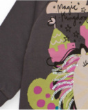 Girl’s dress in gray with unicorn and castle print Girl’s dress in gray with unicorn and castle print