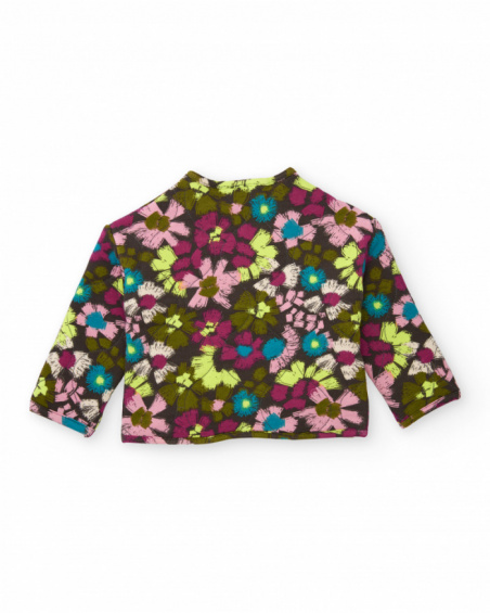 Girls’ knit jacket with multicolour floral print Girls’ knit jacket with multicolour floral print