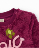 Burgundy fleece sweatshirt for girls with embroidered text Burgundy fleece sweatshirt for girls with embroidered text