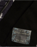 Padded jacket for boys in black with rock print. Padded jacket for boys in black with rock print.