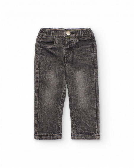 Denim trousers for boys with washed effect Denim trousers for boys with washed effect