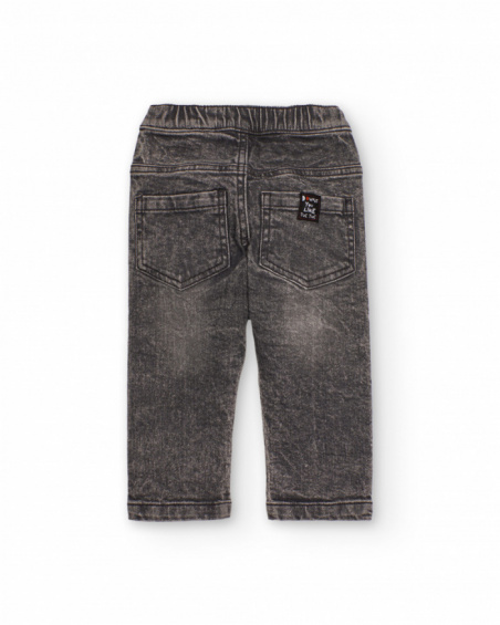 Denim trousers for boys with washed effect Denim trousers for boys with washed effect