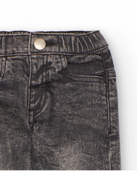Denim trousers for boys with washed effect Denim trousers for boys with washed effect