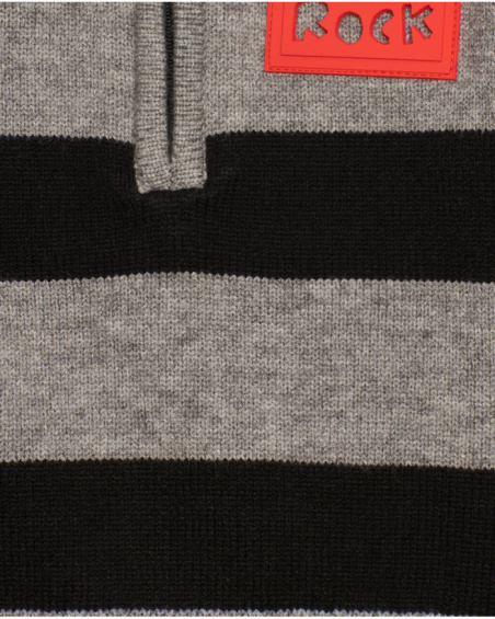Knit sweater for boys with stripes and zipper. Knit sweater for boys with stripes and zipper.
