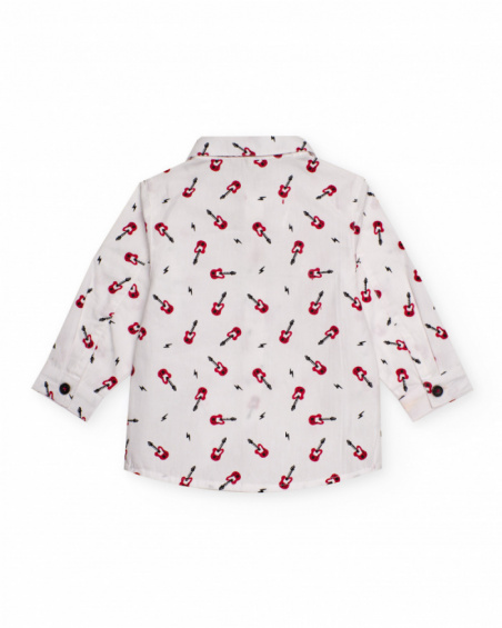 White shirt for boys with guitar print.