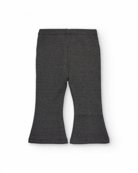 Girls’ flared pants in black gingham Girls’ flared pants in black gingham
