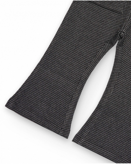 Girls’ flared pants in black gingham Girls’ flared pants in black gingham