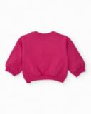 Fuchsia sweatshirt for girls with printed flower Fuchsia sweatshirt for girls with printed flower