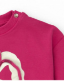 Fuchsia sweatshirt for girls with printed flower Fuchsia sweatshirt for girls with printed flower