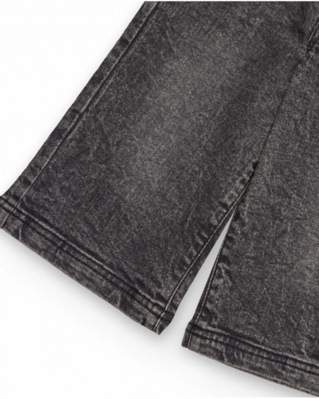 Girls’ long denim trousers in washed grey Girls’ long denim trousers in washed grey