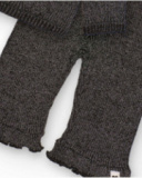 Grey knit set for girl with heart details Grey knit set for girl with heart details