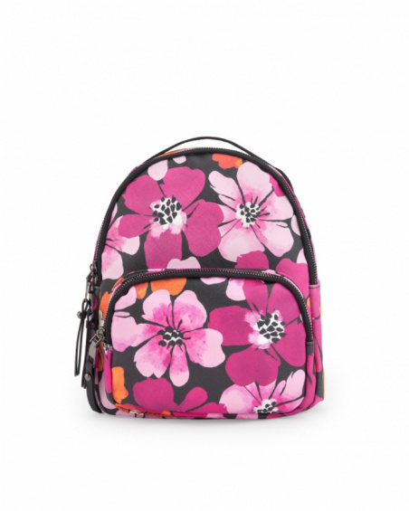 Girls’ backpack with multicolor floral print