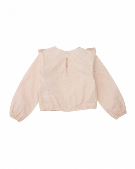 Girls’ powder pink blouse with golden details