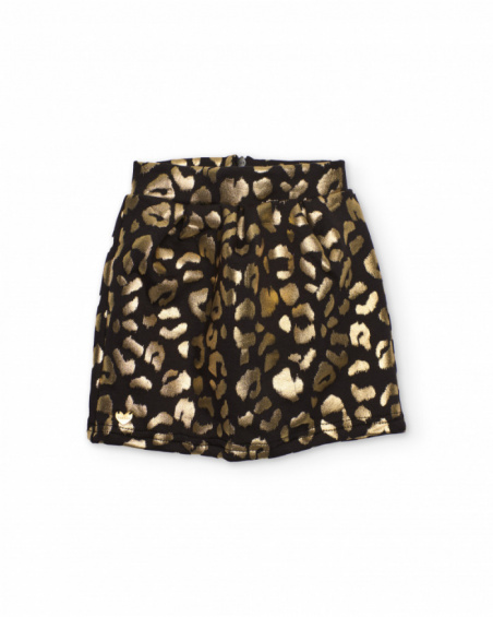 Girls' skirt with golden animal print Girls' skirt with golden animal print