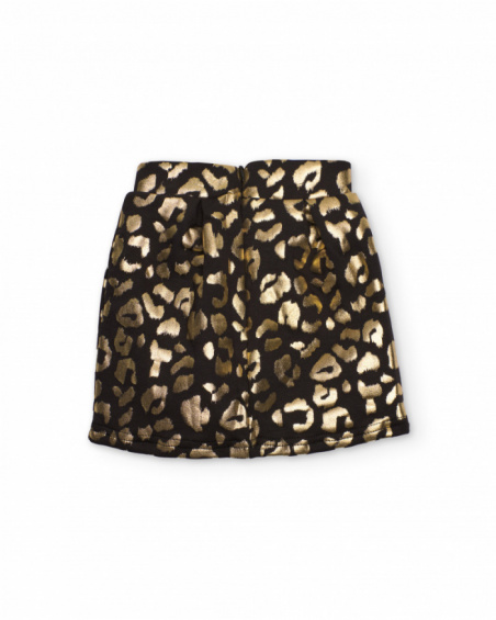 Girls' skirt with golden animal print Girls' skirt with golden animal print