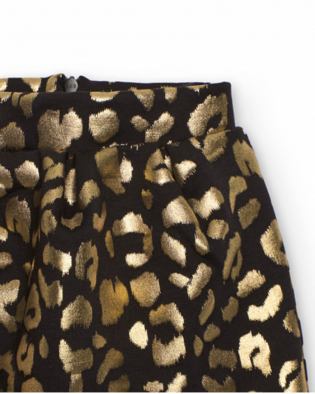 Girls' skirt with golden animal print Girls' skirt with golden animal print