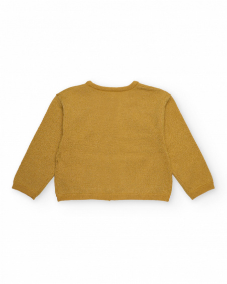 Girl’s cardigan in shiny golden knit Girl’s cardigan in shiny golden knit