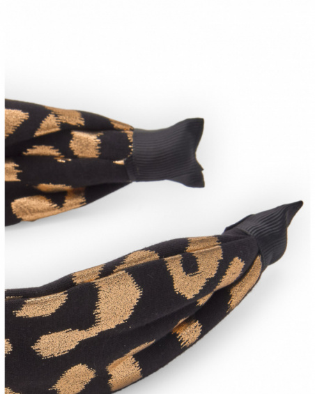 Girls' headband with gold leopard print Girls' headband with gold leopard print