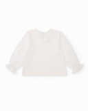 White long-sleeve girl’s T-shirt with heart print White long-sleeve girl’s T-shirt with heart print