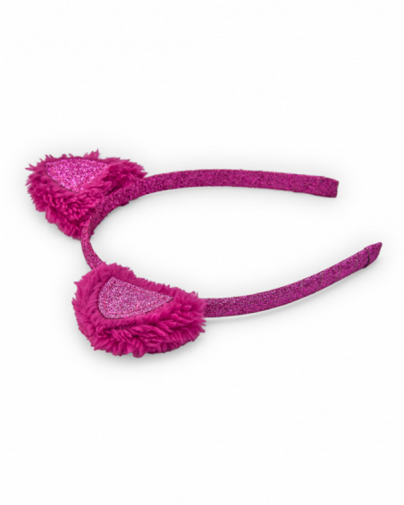 Girls' rigid headband with glitter pink ears Girls' rigid headband with glitter pink ears