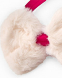 Girl's fuchsia headband with soft faux fur bow Girl's fuchsia headband with soft faux fur bow